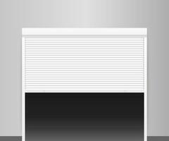Vektor Tür mit rollen Fensterläden auf Weiß Hintergrund. Vektor Lager Illustration.