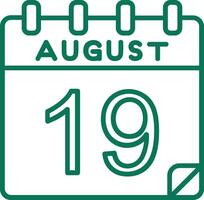 19 augusti vektor ikon