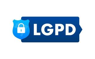 lgpd, brasiliansk data skydd auktoritet dpa. lei geral de prote o de dados. vektor stock illustration