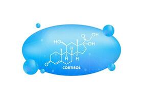 Stress Hormon, Cortisol chemisch Formel. Symbol zum medizinisch Design. Vektor Illustration.