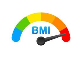 Indikator bmi auf Weiß Hintergrund. Diagramm Konzept. Vektor Symbol