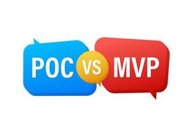 mvp vs. poc Symbol. Minimum lebensfähig Produkt und poc. Vektor Lager Illustration