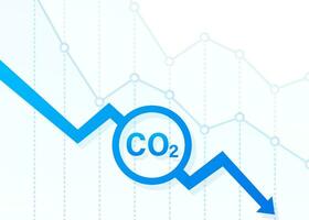 co2 verringern Logo im eben Stil isoliert auf leeren Hintergrund. eben Symbol auf Weiß Hintergrund. Vektor Logo Illustration