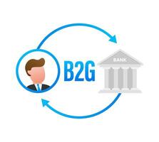 b2g oder Geschäft zu Regierung Marketing. Vektor Illustration. Symbol zum Marketing Design.