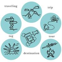 Reise Ferien Hintergrund mit Tour und Tourismus verbunden Objekt vektor
