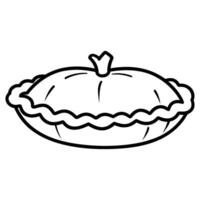 kostenlos Kürbis Kuchen Gliederung Vektor Zeichnung, ein ganze Kuchen, ein Scheibe, ein Scheibe ein ganze Kuchen Clip Art