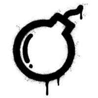 sprühen gemalt Graffiti Bombe Symbol gesprüht isoliert mit ein Weiß Hintergrund. Graffiti Bombe Symbol mit Über sprühen im schwarz Über Weiß. vektor