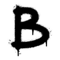 sprühen gemalt Graffiti Schriftart b gesprüht isoliert mit ein Weiß Hintergrund. Graffiti Schriftart b mit Über sprühen im schwarz Über Weiß. Vektor Illustration.