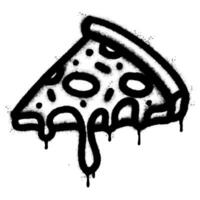 sprühen gemalt Graffiti Pizza Symbol gesprüht isoliert mit ein Weiß Hintergrund. Graffiti Pizza Symbol mit Über sprühen im schwarz Über Weiß. vektor