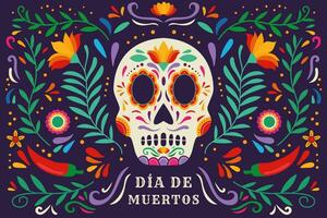 eben Design Vektor dia de Muertos horizontal Banner Illustration