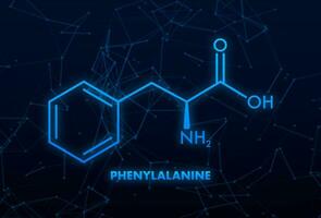 Phenylalanin Formel. Phenylalanin molekular Struktur. Vektor Illustration.