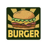 burger retro logotyp mall vektor