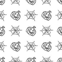sömlösa halloween mönster. doodle halloween bakgrund vektor
