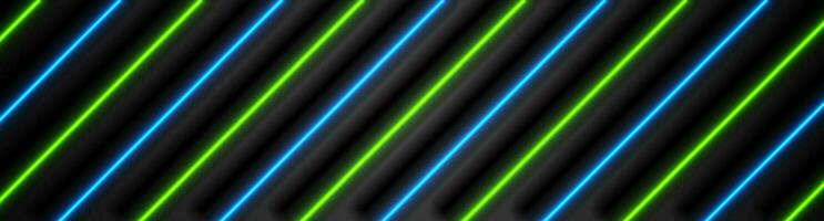 abstrakt Blau und Grün Neon- glühend Linien futuristisch Hintergrund vektor
