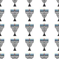 illustration på temat stora färgade mönster menorah vektor