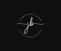 anfängliches jb feminines logo schönheitsmonogramm und elegantes logodesign, handschriftlogo der ersten unterschrift, hochzeit, mode, blumen und botanik mit kreativer vorlage. vektor
