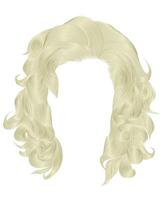 trendige frau lockige haare blonde farbe. mittlere Länge . Beauty-Stil. realistisches 3d. vektor