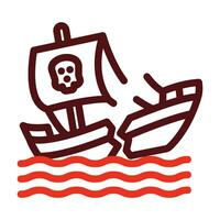 Schiffswrack Vektor dick Linie zwei Farbe Symbole zum persönlich und kommerziell verwenden.