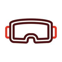 vr Brille Vektor dick Linie zwei Farbe Symbole zum persönlich und kommerziell verwenden.