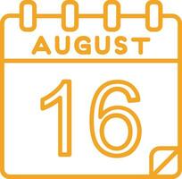 16 augusti vektor ikon
