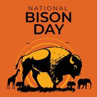 National Bison Tag Design Vorlage gut zum Feier Verwendung. Bison Vektor Illustration. Bison Bild. Vektor eps 10.