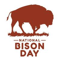 National Bison Tag Design Vorlage gut zum Feier Verwendung. Bison Vektor Illustration. Bison Bild. Vektor eps 10.