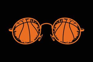 basketboll vektor grafisk solglasögon rolig basketboll gåva t-shirt