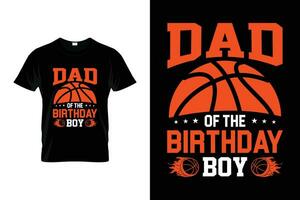 Papa von das Geburtstag Junge komisch Basketball Geschenk T-Shirt vektor