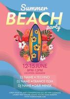 Sommer Strandparty Poster Party am Strand vektor