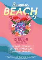 Party am Strand Sommer Strandparty Poster vektor