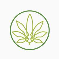 cannabis minimalistisk linje konst logotyp vektor