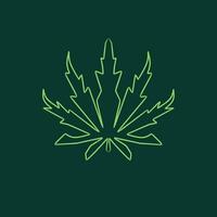 Cannabis Linie Kunst Logo Design vektor