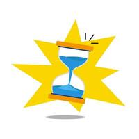 Vektor Illustration von Sanduhr, Glas Sand Uhr. Termin, Zeit ist Geld Konzept. Zeit Management. eps10