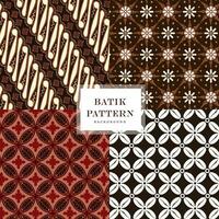 vektor packa av batik dekorativ javanese batik mönster