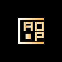 aop brev logotyp vektor design, aop enkel och modern logotyp. aop lyxig alfabet design