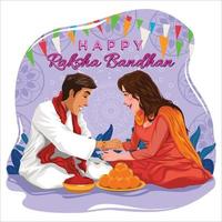 Happy Raksha Bandhan mit Geschwisterkonzept vektor
