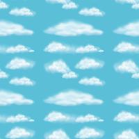 Seamless bakgrundsdesign med fluffiga moln vektor