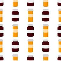 großes farbiges Set verschiedene Arten von Pillen im geschlossenen Glas vektor