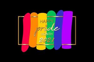 Stolz Monat 2021 Logo mit Regenbogenflagge. Banner-Stolz-Symbol vektor