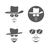 Gentleman Gesicht Logo Bilder Illustration vektor