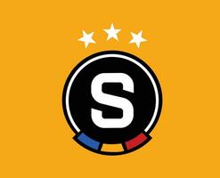 sparta prag klubb logotyp symbol tjeck republik liga fotboll abstrakt design vektor illustration med gul bakgrund