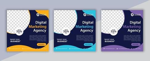 Digitales Marketing Social Media Post, Business Marketing Flyer Design vektor