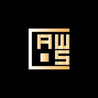 aws brev logotyp vektor design, aws enkel och modern logotyp. aws lyxig alfabet design