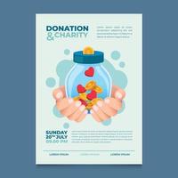 donation och välgörenhetsaffischhändelse vektor