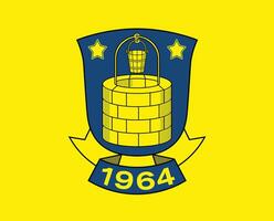 brondby om klubb logotyp symbol Danmark liga fotboll abstrakt design vektor illustration med gul bakgrund