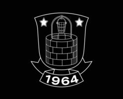 brondby om klubb logotyp symbol vit Danmark liga fotboll abstrakt design vektor illustration med svart bakgrund