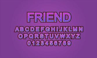 Freund Schriftart Alphabet vektor