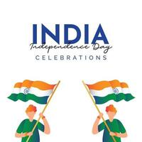 Banner-Vorlage für den Tag der Unabhängigkeit Indiens. vektor