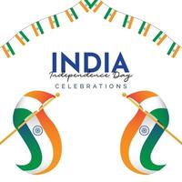 Banner-Vorlage für den Tag der Unabhängigkeit Indiens. vektor