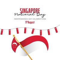 singapore självständighetsdagen banners mall. vektor